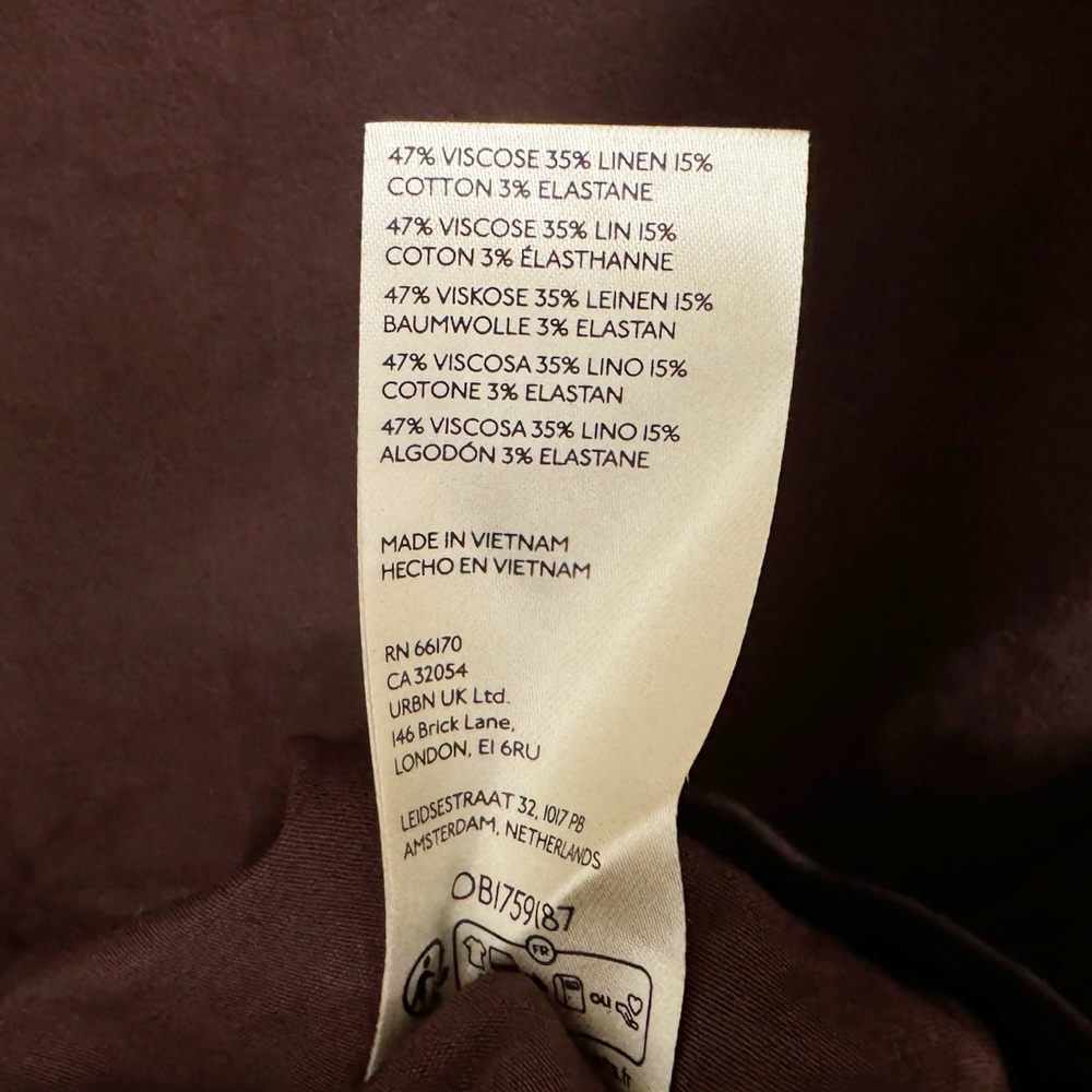 NWT Anthropologie Square Neck Asymmetrical Dress Brown - Picture 6 of 8